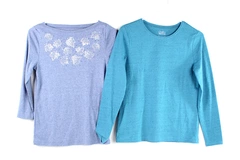 Lot of 2 Croft & Barrow Women's Tops Periwinkle & Turquoise Size PXS