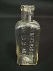 Vintage Sloan's N&B Liniment Bottle Antique Medicine Clear Glass 5" Tall