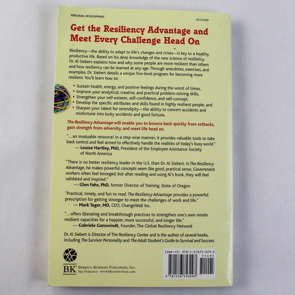 The Resiliency Advantage by Al Siebert PhD 2005 Paperback Pre-Owned