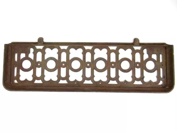 Antique Ornate Cast Iron Stove Grate Salvage Rustic