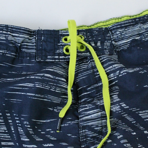 Speedo Swim Trunks Men's Size Large Navy Blue White Elastic Waist Drawstring