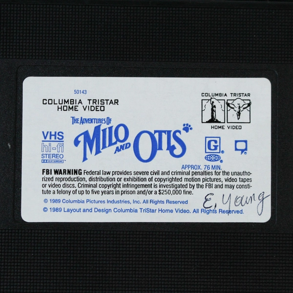 The Adventures of Milo and Otis VHS 1989 Narrated by Dudley Moore