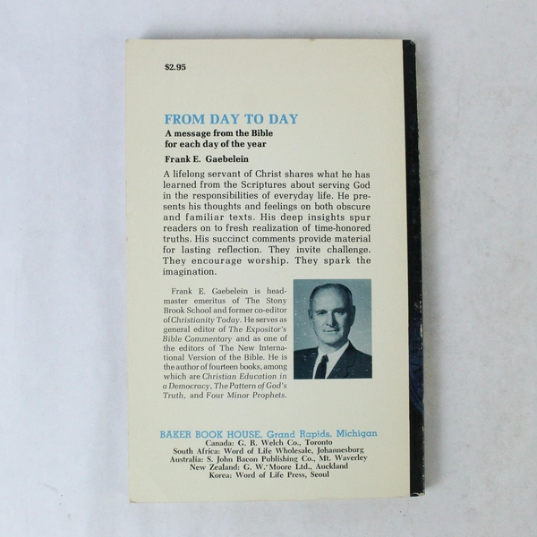 From Day to Day by Frank Gaebelein 1975 Paperback