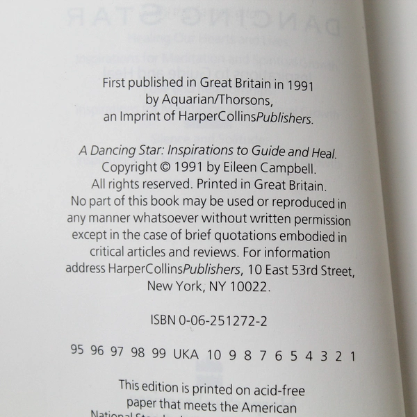 A Dancing Star Inspirations to Guide And Heal Eileen Campbell 1991 HarperCollins