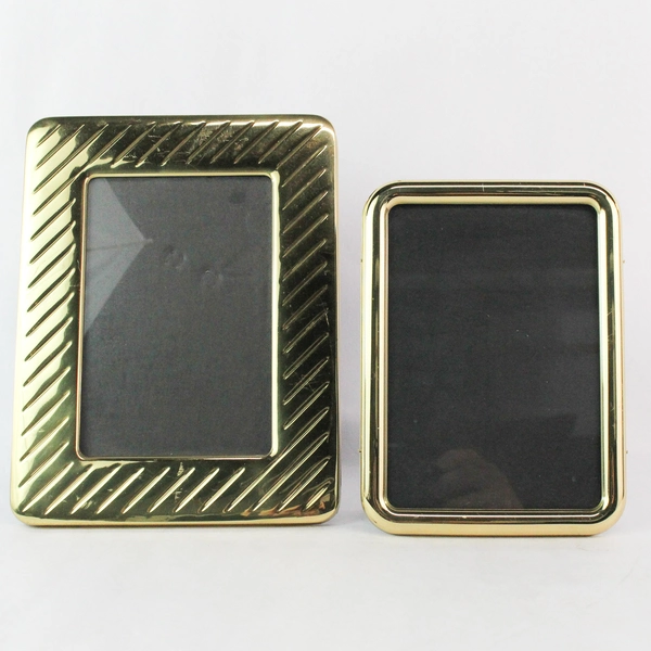 Lot of 3 Desk Picture Frames Gold Colored Varied Size 5x7 8x10 Inch