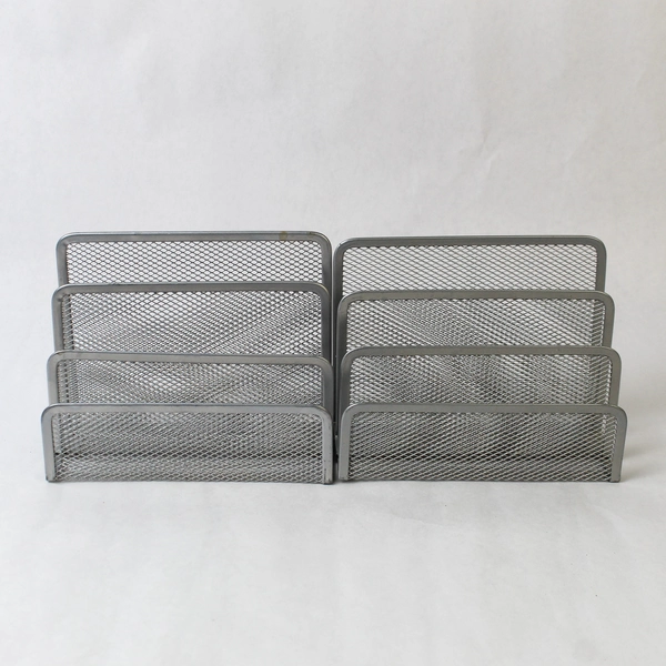 Set of 2 Small Metal Wire Vertical Document Desk Organizers