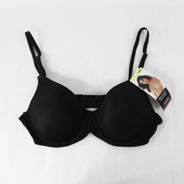 Ambrielle Women Bra 34B Black Underwire Lightly Lined Smooth Full Coverage NWT