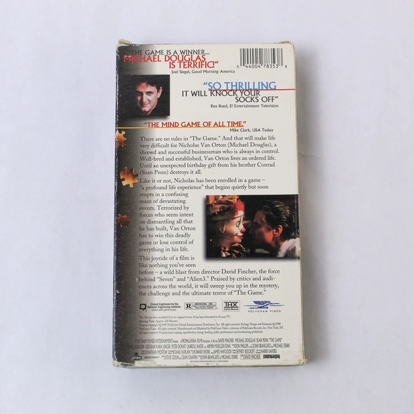 The Game VHS 1997 Polygram Video Michael Douglass Sean Penn