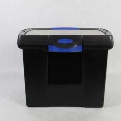 Rubbermaid Large Plastic Storage Container With Carry Handle And Top Tray Black