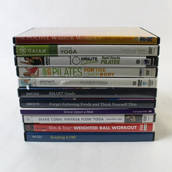 Lot of 11 Yoga Self Help Weight Loss Dvds Untested