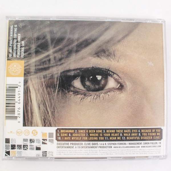 Kelly Clarkson Breakaway CD Album 2004 RCA SPA Pressing Soft Pop Rock