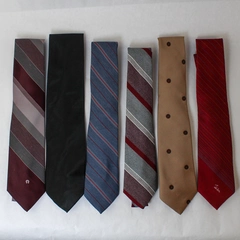 Lot of 6 Men's Neck Ties For Fabric Cutters Only Crafts DIY Dress Up Pretend