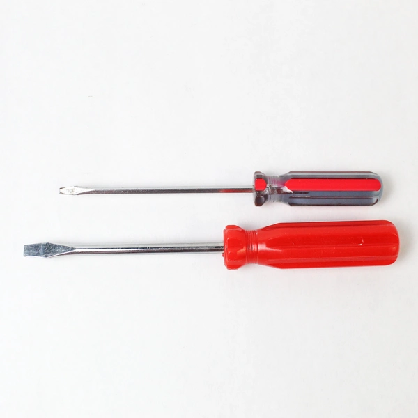 Vintage Lot of 5 Plastic Handle Flat Head Screwdrivers Various Sizes Lengths