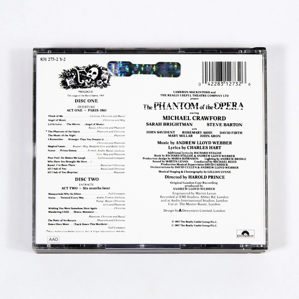 The Phantom Of The Opera Original London Cast 1987 2 CD Set Pre-owned