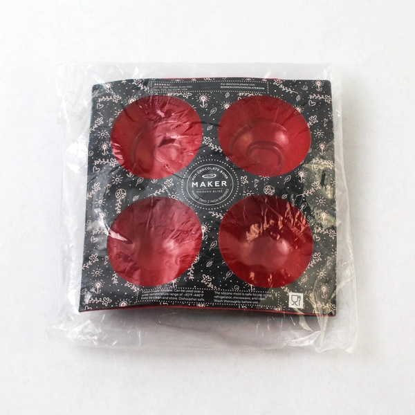 Bennkai Silicone Hot Chocolate Swirl Bomb Maker Molds Red 2" Spheres New