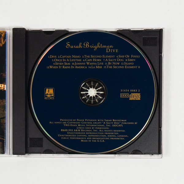Sarah Brightman Dive CD Album 1993 Pre-owned Crack on Case