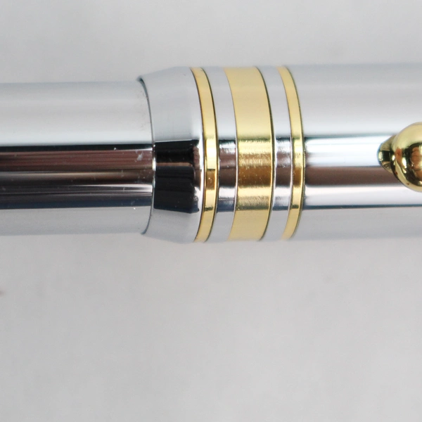 Bill Blass Chrome and Gold Tone Pen and Pencil Set in Box Missing the Pen