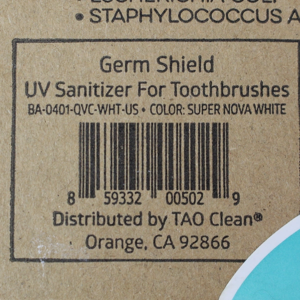 TAO Clean Germ Shield UV Toothbrush Sanitizer Includes Batteries