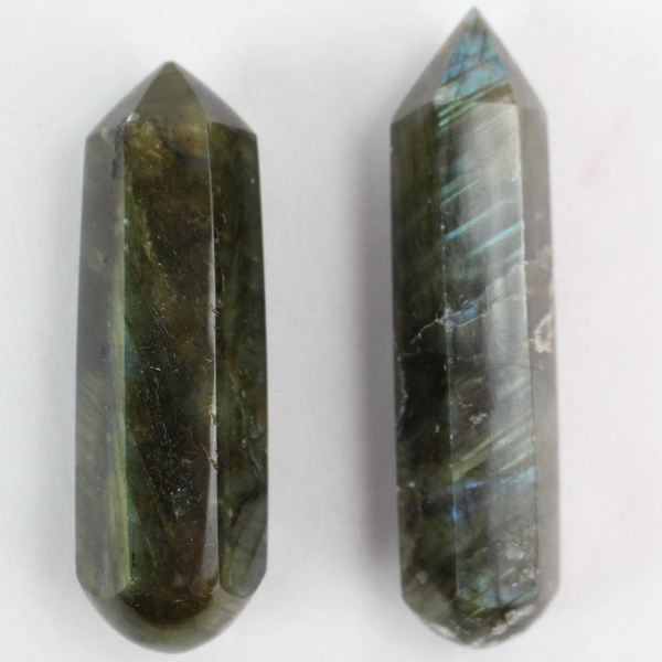 Lot of 4 Small Labradorite Tower Wand Crystals 50 Grams 2 Inches