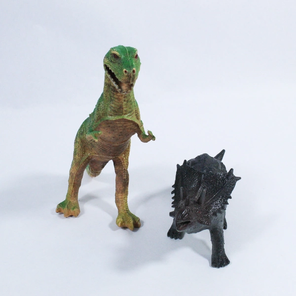 Lot of 5 Vintage Dinosaur Toy Action Figure Plus Drawstring Bag Plastic