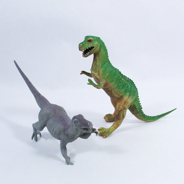 Lot of 5 Vintage Dinosaur Toy Action Figure Plus Drawstring Bag Plastic