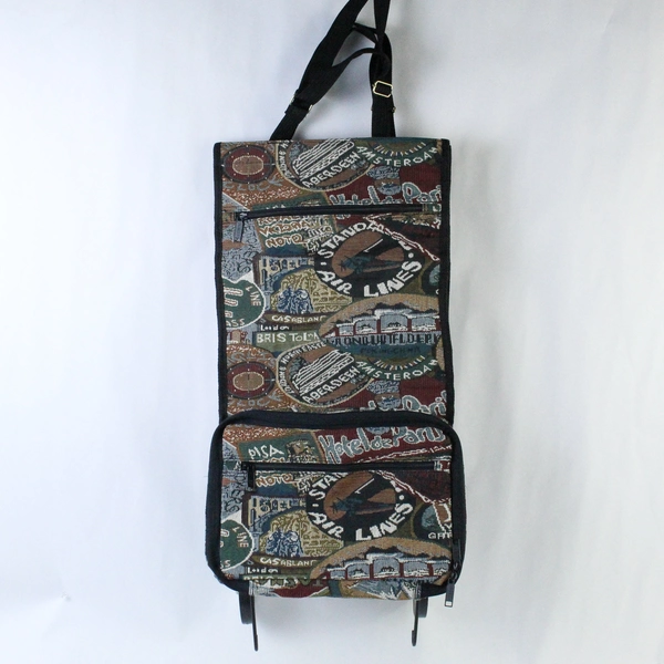 Unbranded Multicolored Canvas Garment Bag with Wheels & Hooks 25.25" Tall