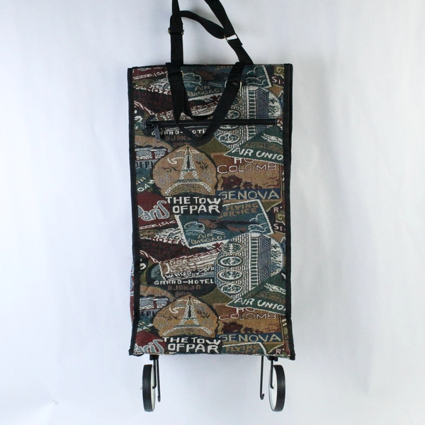 Unbranded Multicolored Canvas Garment Bag with Wheels & Hooks 25.25" Tall