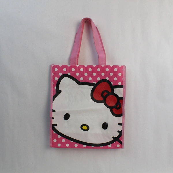 Hello Kitty Pink Polka Dot Two-Handled Reusable Tote Shopping Bag Vandor
