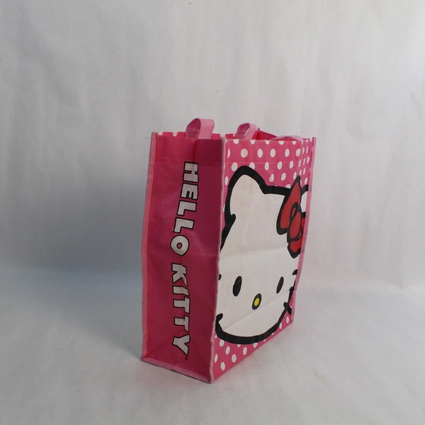 Hello Kitty Pink Polka Dot Two-Handled Reusable Tote Shopping Bag Vandor