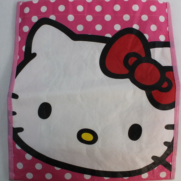 Hello Kitty Pink Polka Dot Two-Handled Reusable Tote Shopping Bag Vandor