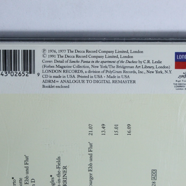 Viola Concerto Don Quichotte Overture Hamburger Ebb Und Flut Telemann CD 1991