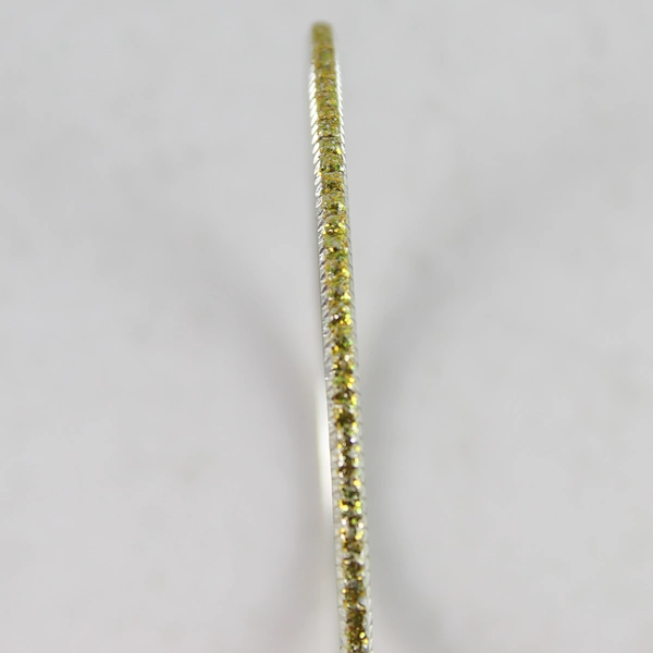 Three Piece Bangle Bracelet Set Sterling Silver And Gold Glitter