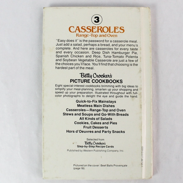 A Betty Crocker Picture Cookbook Casseroles Range-Top & Oven 1982 Hardcover
