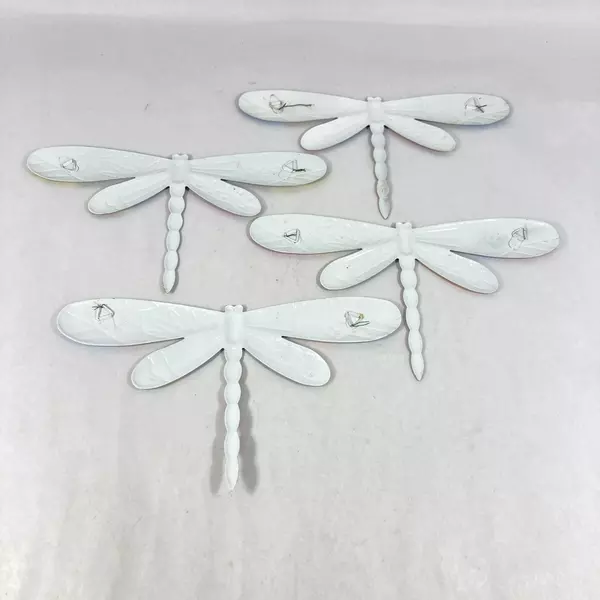 Set Of 4 Colorful Metal Art Dragonflies