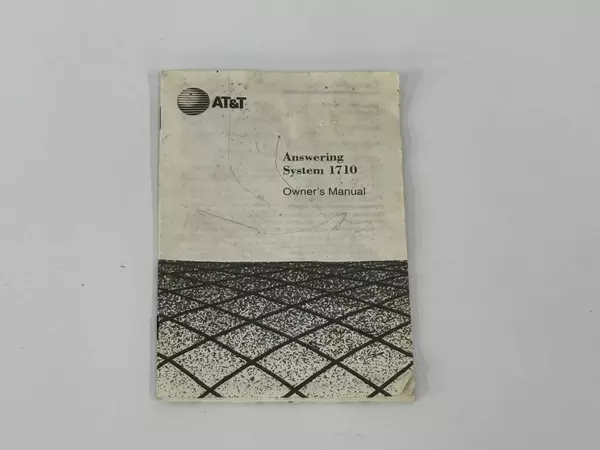 Vintage AT&T Answering System 1710 Owners Manual