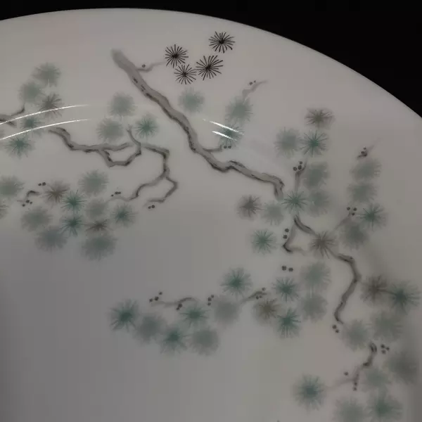 Lot of 4 Vintage Noritake Pineville Dinner Plates White Platinum Rim 10.5" 