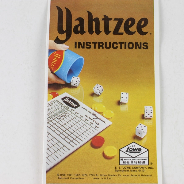 Vintage 1978 Yahtzee Dice Game Lowe Milton Bradley Complete