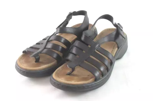 Dansko Sandals Black Ankle Buckle Strap Open Toe Women's Size 37 Euro 6.5 US