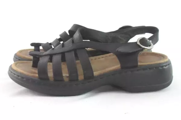 Dansko Sandals Black Ankle Buckle Strap Open Toe Women's Size 37 Euro 6.5 US