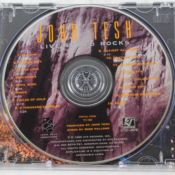 Live at Red Rocks By John Tesh CD 1995 Colorado Symphony Orchestra