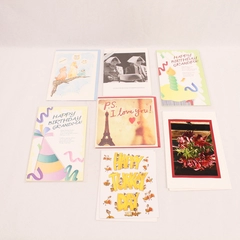 Lot of 7 Vintage Greeting Cards & Envelopes Assorted Designs Good Condition