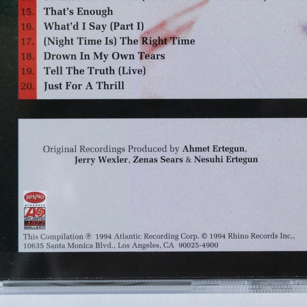Ray Charles The Atlantic Years CD 1994 Best Hits Good Pre-Owned Condition