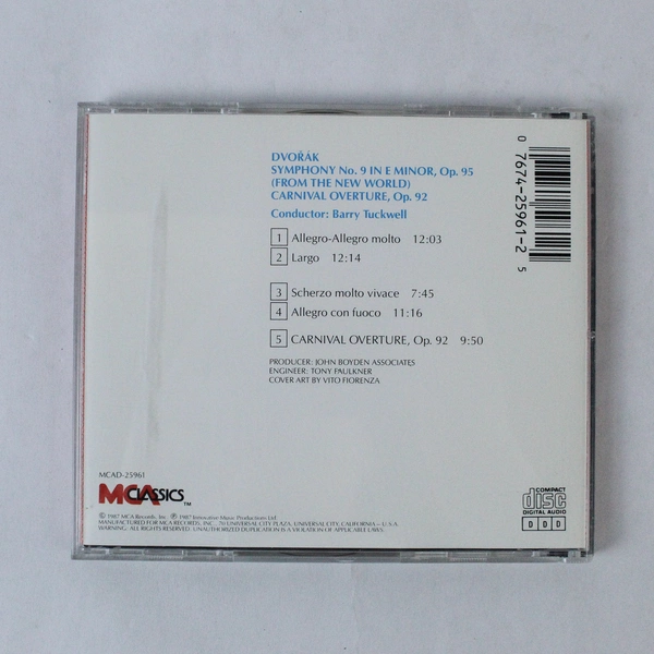 Dvorak Symphony No.9 New World & Carnival Overture CD Barry Tuckwell 1987