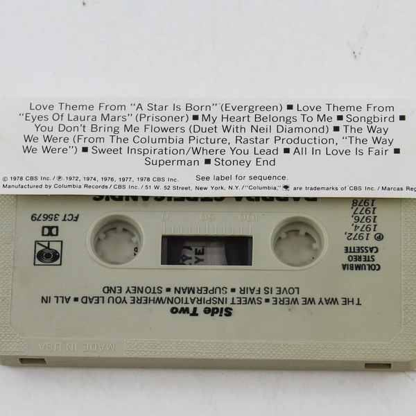Barbra Streisand's Greatest Hits Vol 2 Cassette Tape 1978 CBS Pre-Owned