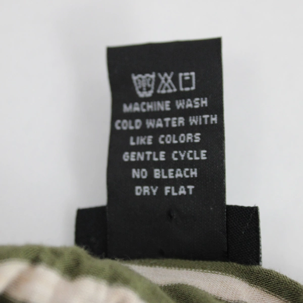 Rue 21 Top Crochet Back Green Tan Striped 3/4 Length Sleeves Size Medium