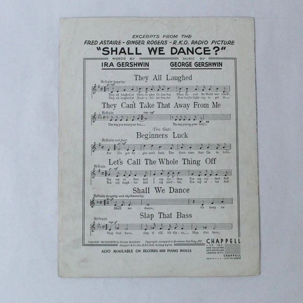 They Can't Take That Away From Me Music Vintage Sheet Music George Gershwin 1938