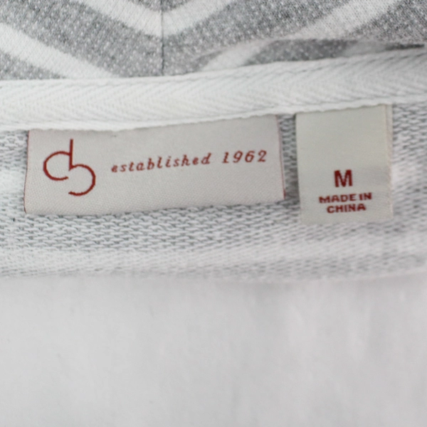 Dressbarn Gray White Striped Cowl Neck Jacket Women's Size M with Pockets