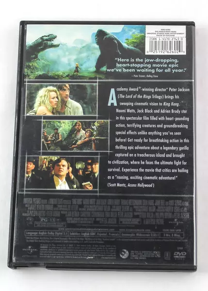 King Kong DVD Widescreen Naomi Watts Jack Black 2005 Universal Pre-Owned