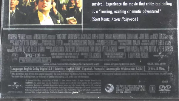 King Kong DVD Widescreen Naomi Watts Jack Black 2005 Universal Pre-Owned