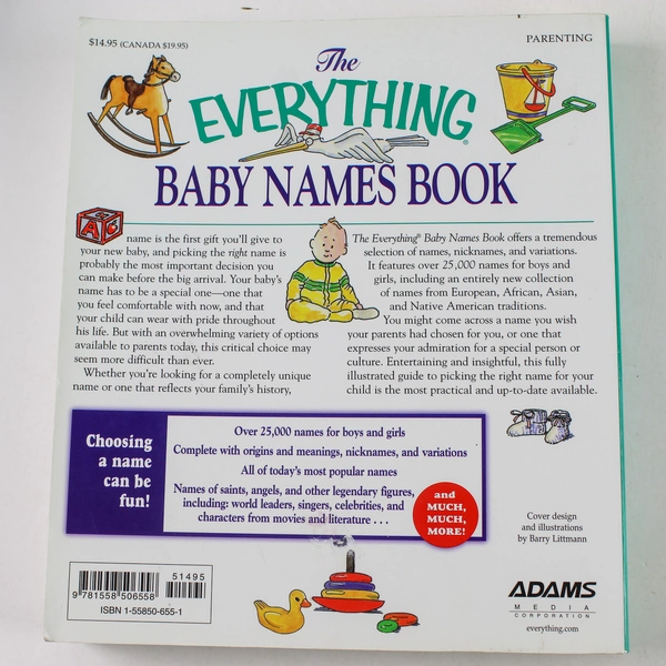 The Everything Baby Names Book by Lisa Shaw 1997 Paperback